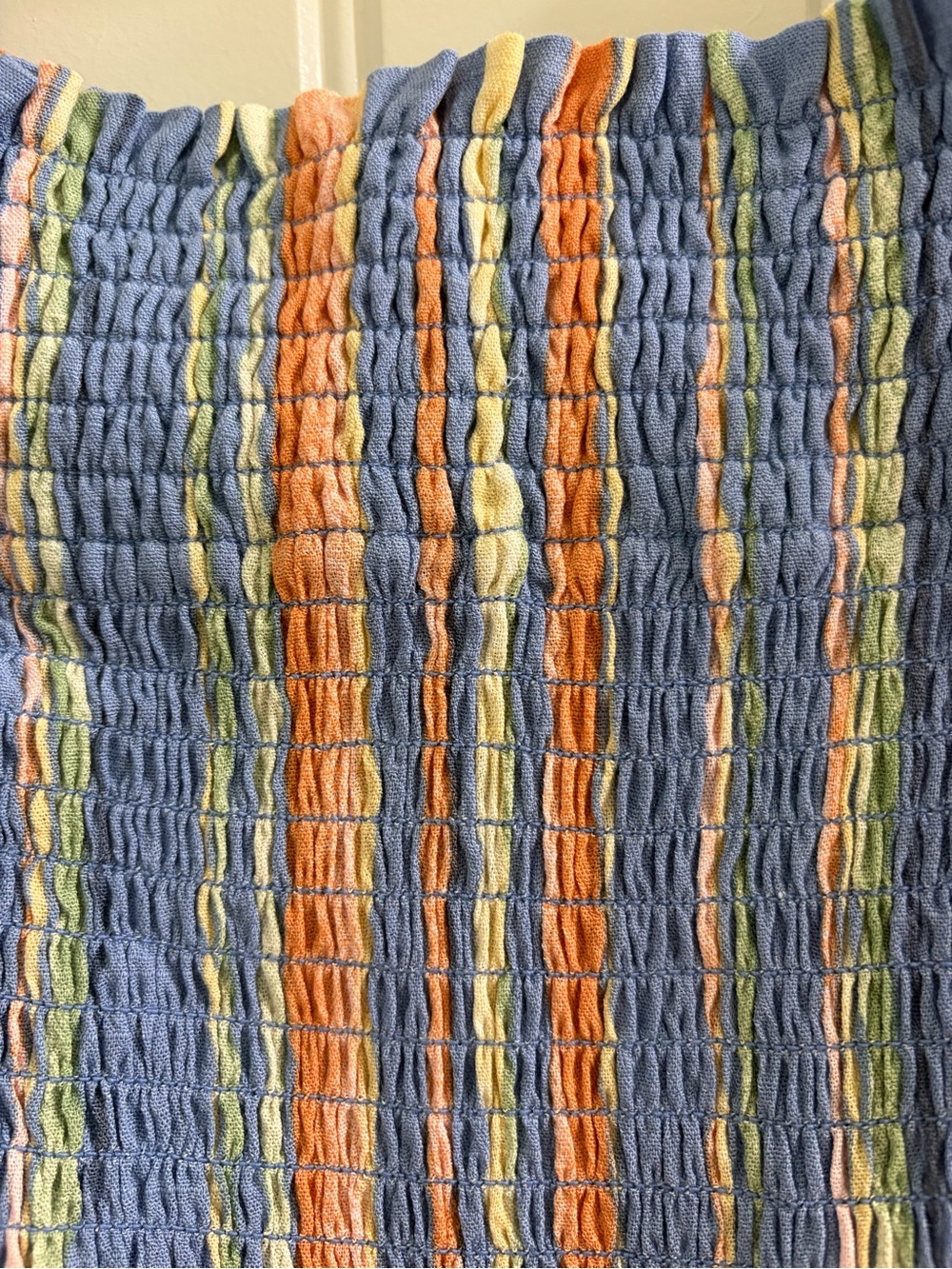 NWT Vestique Emily Striped Smocked Peasant Top Peplum S Boho Festival - Picture 6 of 6